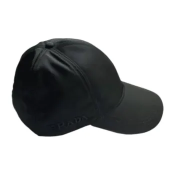 PRADA Polyamide Nylon Baseball Caps Men's Black