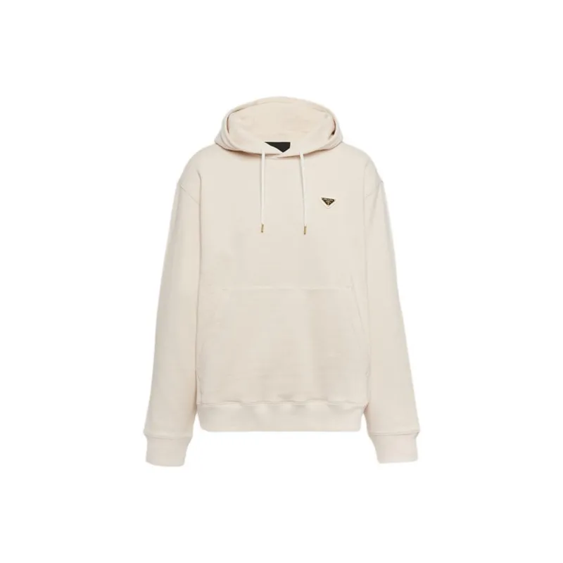 PRADA Triangle logo Cotton Hoodie-0