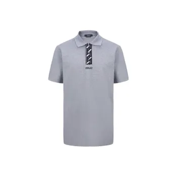 VERSACE SS23 Polo Shirt Men's Gray