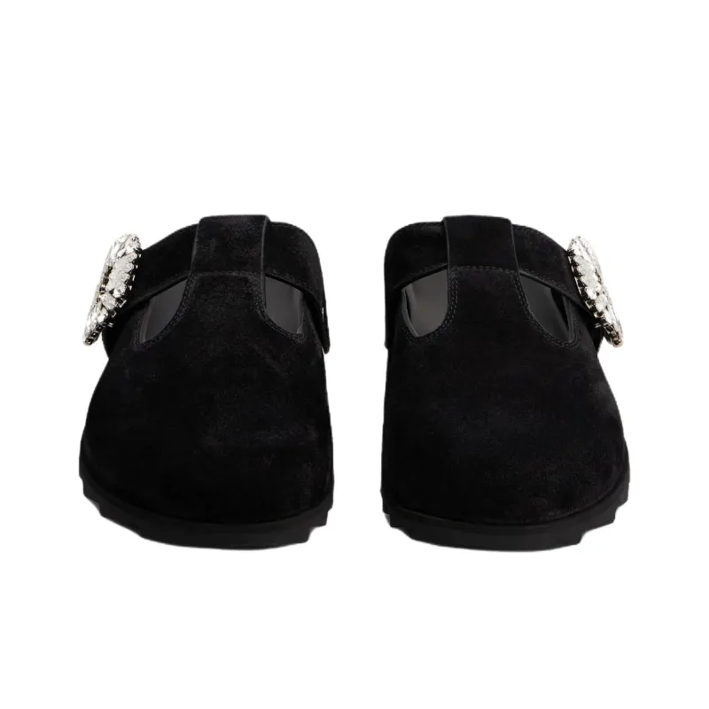 Roger Vivier Slidy Viv' Closed Toe Slippers Women's Black-3