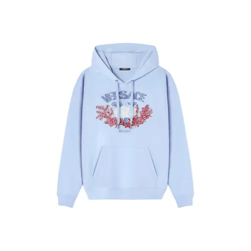 VERSACE University Coral Embroidered Drawstring Hoodie