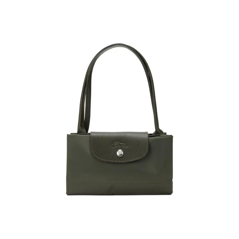 LONGCHAMP Le Pliage Green Eco Friendly Canvas Dumpling Bag, Portable One Shoulder Handbag Women's Forest Green-6