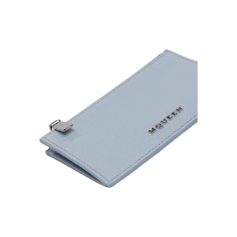 Alexander McQueen Leather Card Holder Women's Light Blue-4