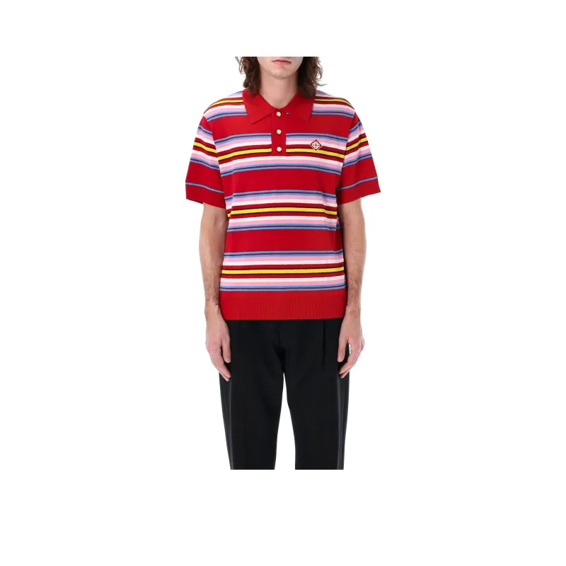 CASABLANCA Striped Polo Shirt-0