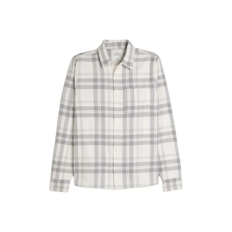 Hollister Shirt Men's Cream Check-0