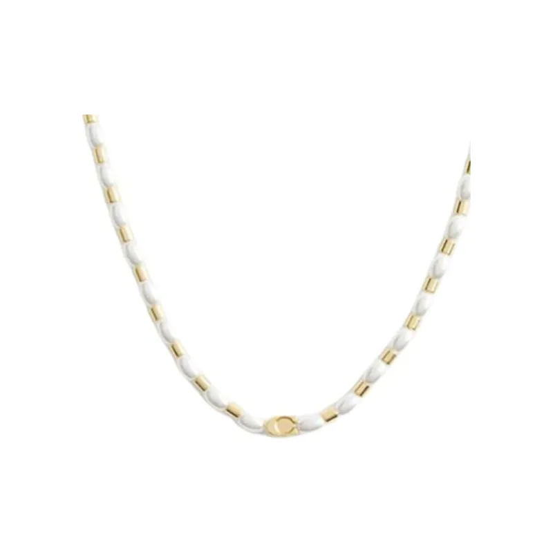 COACH Glass, Copper Faux Pearl Necklaces Women's Gold-2