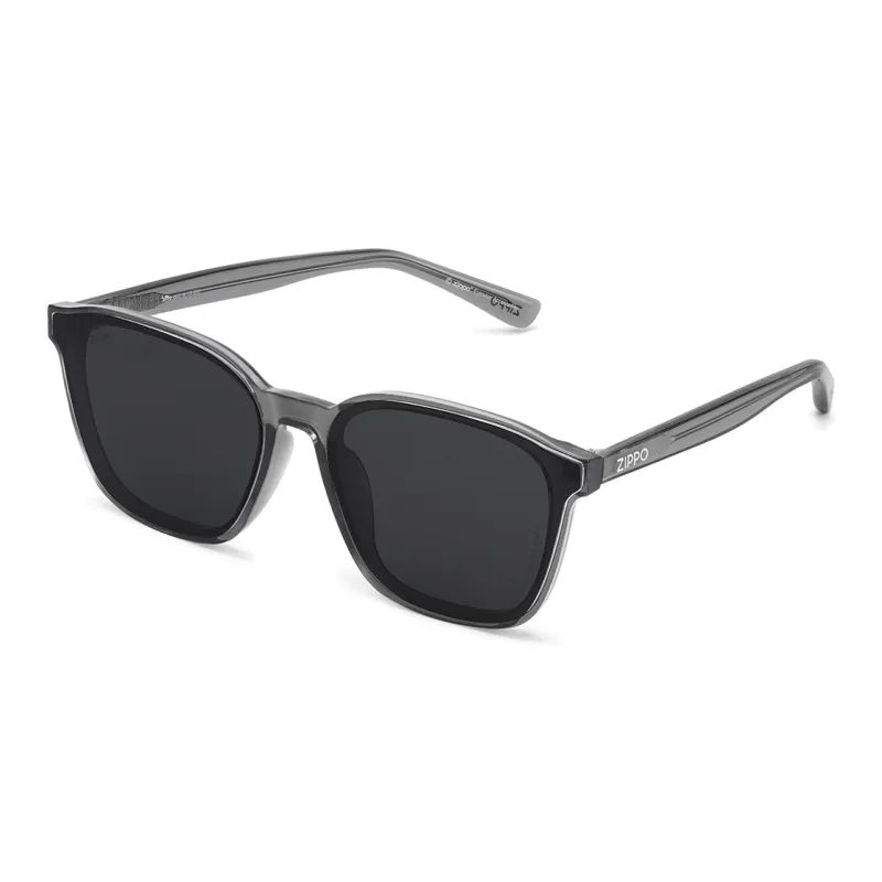ZIPPO Plate Frame TR90 Cat Eye Sunglasses Unisex Black/Transparent Gray-7