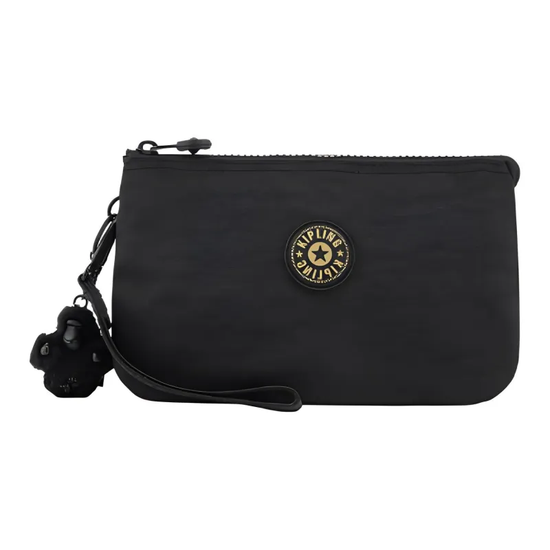 Kipling Polyamide Clutch Small Size Women's Black & Rose Gold/Black & Gold-4