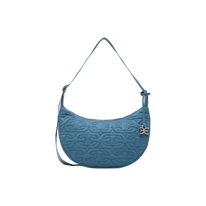 SAM EDELMAN Fabric Shoulder Bag, Crossbody Bag Medium Size Women's Black/Ivory White/Blue-7