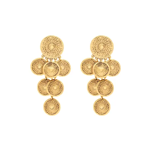 SAINT LAURENT Brass Metal Earrings Women's Gold