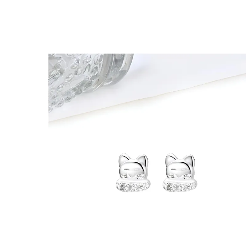 MIDNIGHT MOMENT S999 Silver Stud Earrings Women's-2