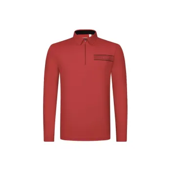 FILA Golf Series Polo Shirt Men's Fluorescent Flame Red