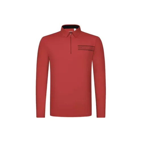 FILA Golf Series Polo Shirt Men's Fluorescent Flame Red