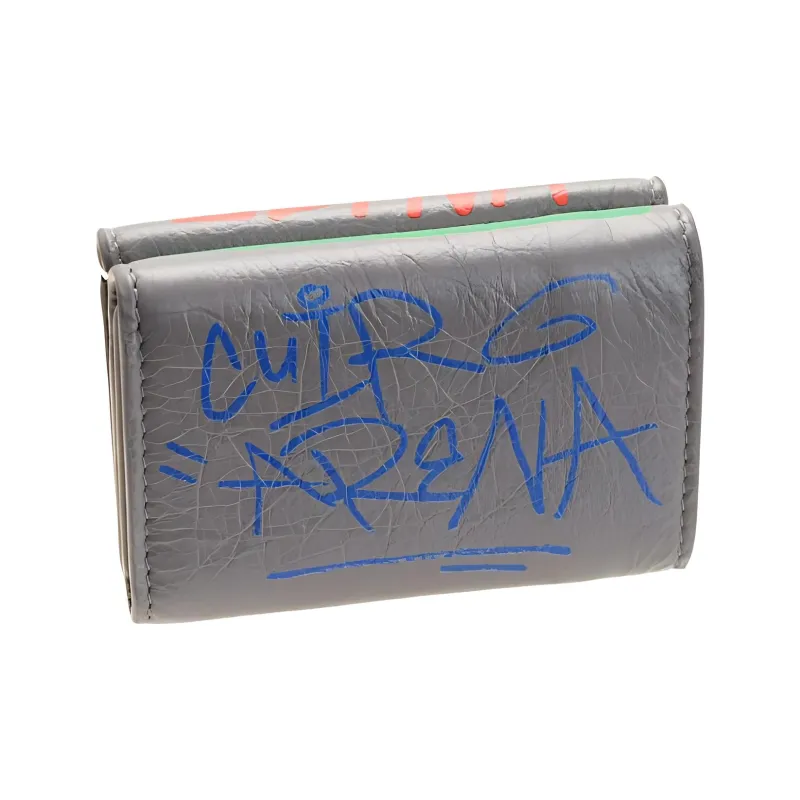 Balenciaga PAPIER Calfskin Card Holders Coin Purses Wallets Small Size Unisex Gray-1