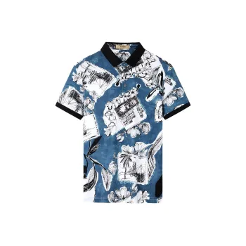 EDENBO Polo Shirts Men Gray Blue