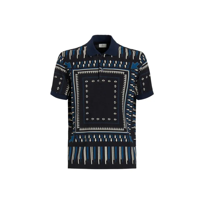 ETRO Graphic Printed Short Sleeved Polo Shirt-0