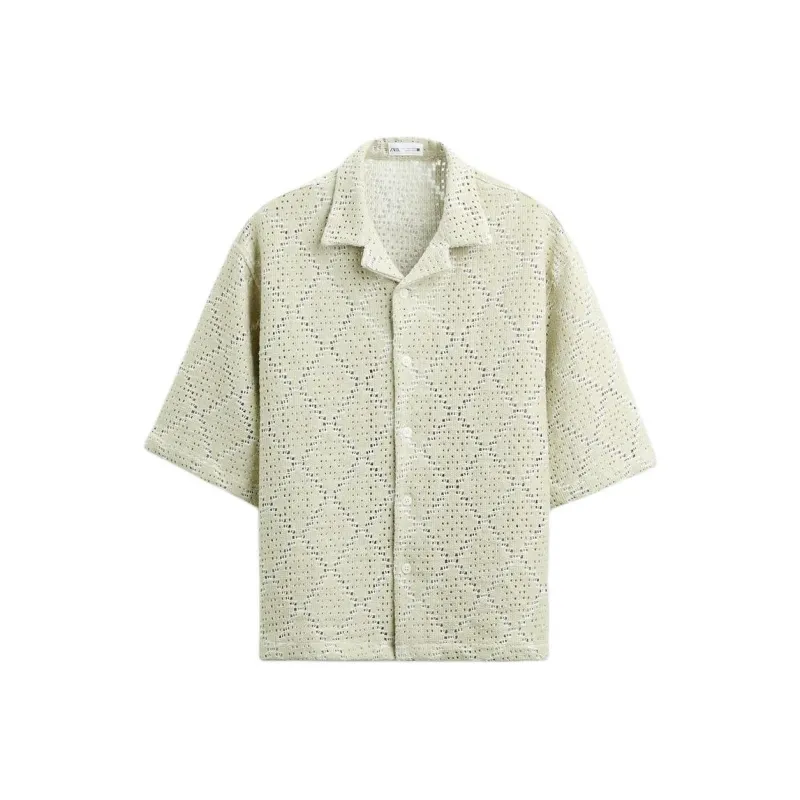ZARA Shirts Men Washed Green-0