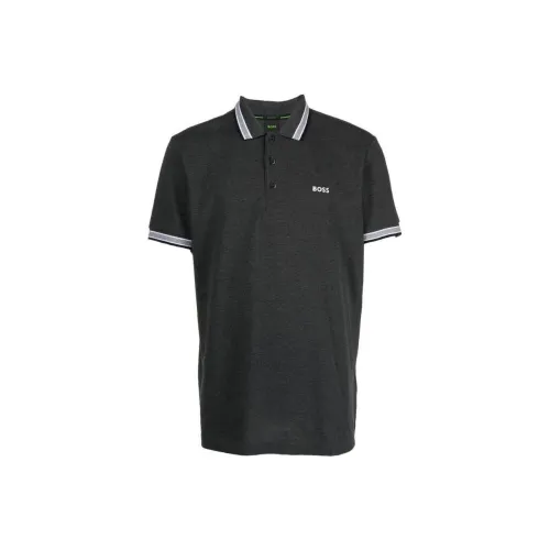 HUGO BOSS Polo Shirts Men Charcoal Black