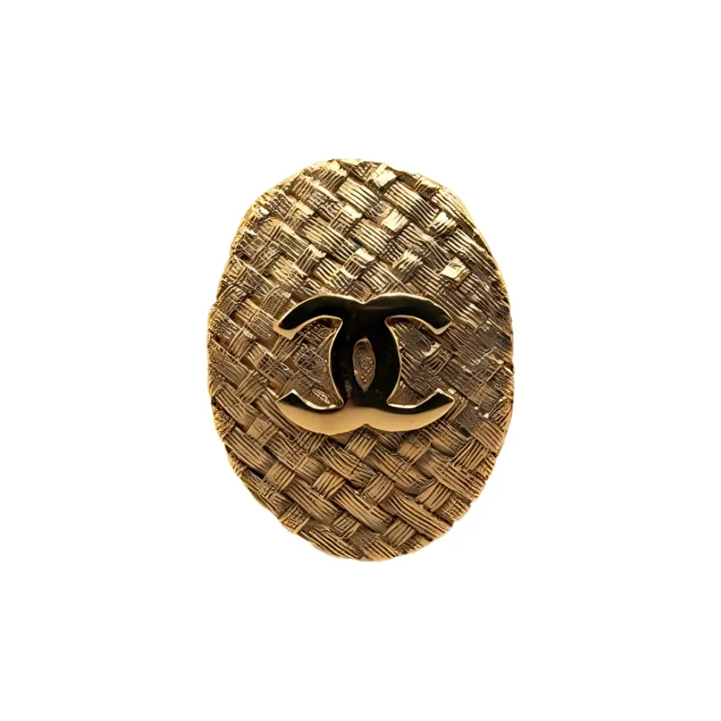 CHANEL 1994 Cc Tweed-effect Oval Clip-on Earrings-2