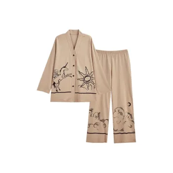 GRACE TOPIC Pajama Set Women's Khaki