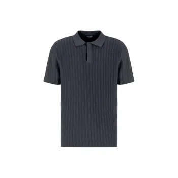 EMPORIO ARMANI Icon Vertical Ottoman stitch Viscose Polo neck Jumper