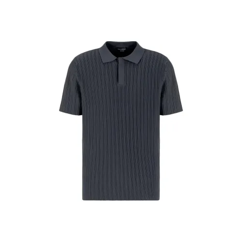 EMPORIO ARMANI Icon Vertical Ottoman stitch Viscose Polo neck Jumper