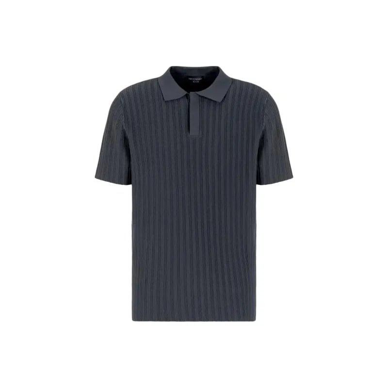 EMPORIO ARMANI Icon Vertical Ottoman stitch Viscose Polo neck Jumper-0