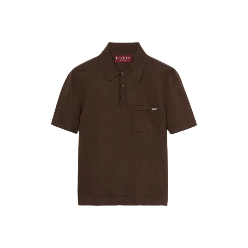 GUCCI SS25 Polo Shirt Men's Brown-0
