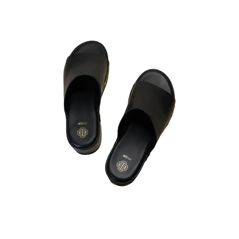 Maje Slide Slippers 6cm Women's Black-4