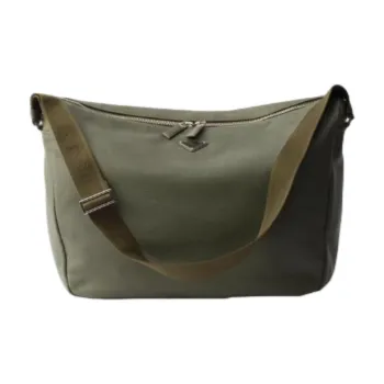 PRADA Cow Leather Shoulder Bag Large Size Men's Dark Olive Green