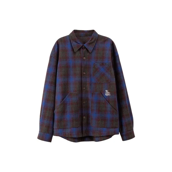 NO ONE ELSE Shirt Unisex Blue Plaid-0