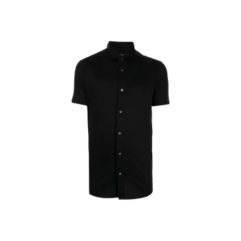 EMPORIO ARMANI Asv Short-sleeved Lyocell-blend Jersey Shirt