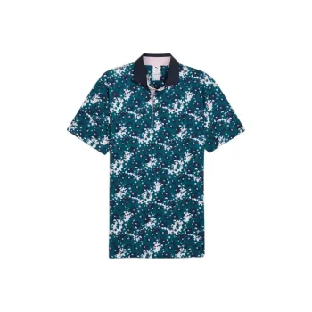 PUMA X ARNOLD PALMERFloral MATTR Polo Shirt Men's Cool Green