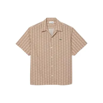 LACOSTE Short-sleeve Geometric-print Shirt