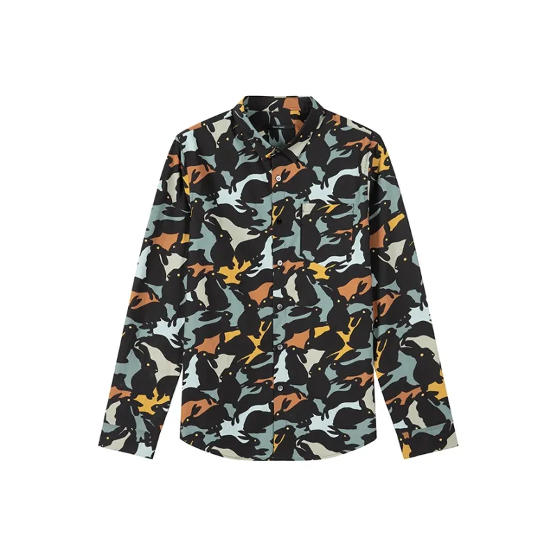 DAVID NAMAN Shirts Men Yellow Orange-0