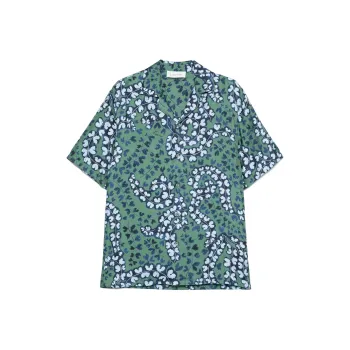 Lanvin Leaf Printed Short Sleeved Shirt