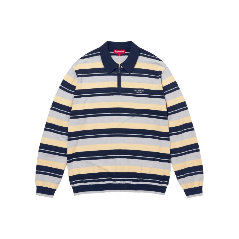 Supreme Stripe Zip L/S Polo-0