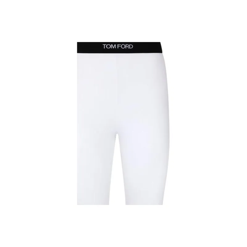 TOM FORD Cropped Logo waistband Leggings-1