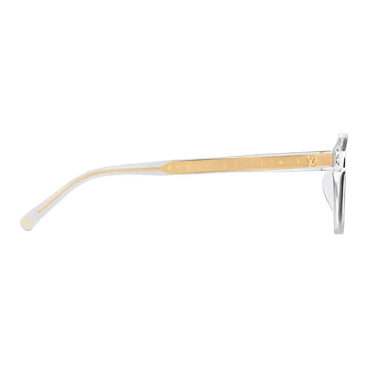 LOUIS VUITTON Acetate Metal Parts Square Sunglasses Women's Gold-2