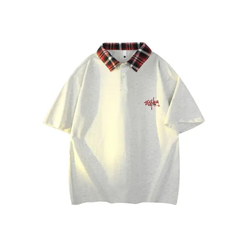 KADAKADA SUITE Polo Shirt Unisex Heather Gray/Red Plaid