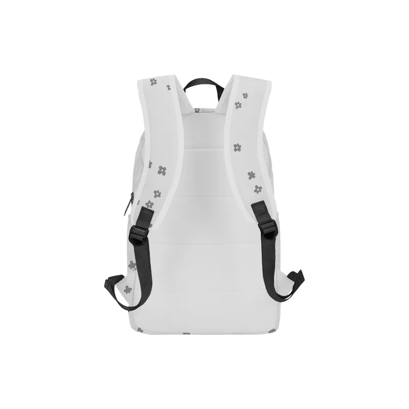 TURN UP Polyester Students Backpack Unisex White-2