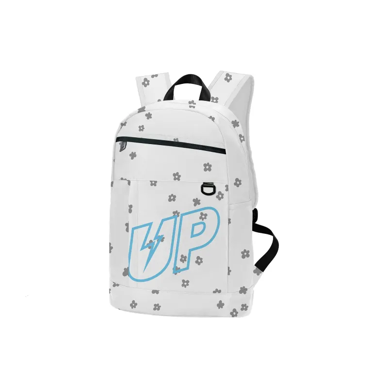 TURN UP Polyester Students Backpack Unisex White-1