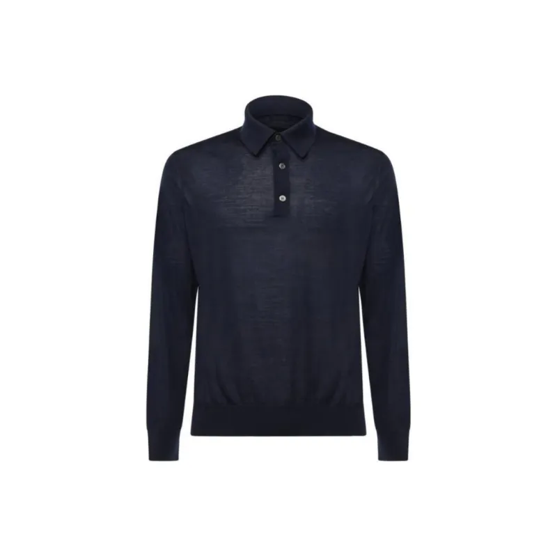 Ermenegildo Zegna Button Detailed Knitted Polo Shirt-0