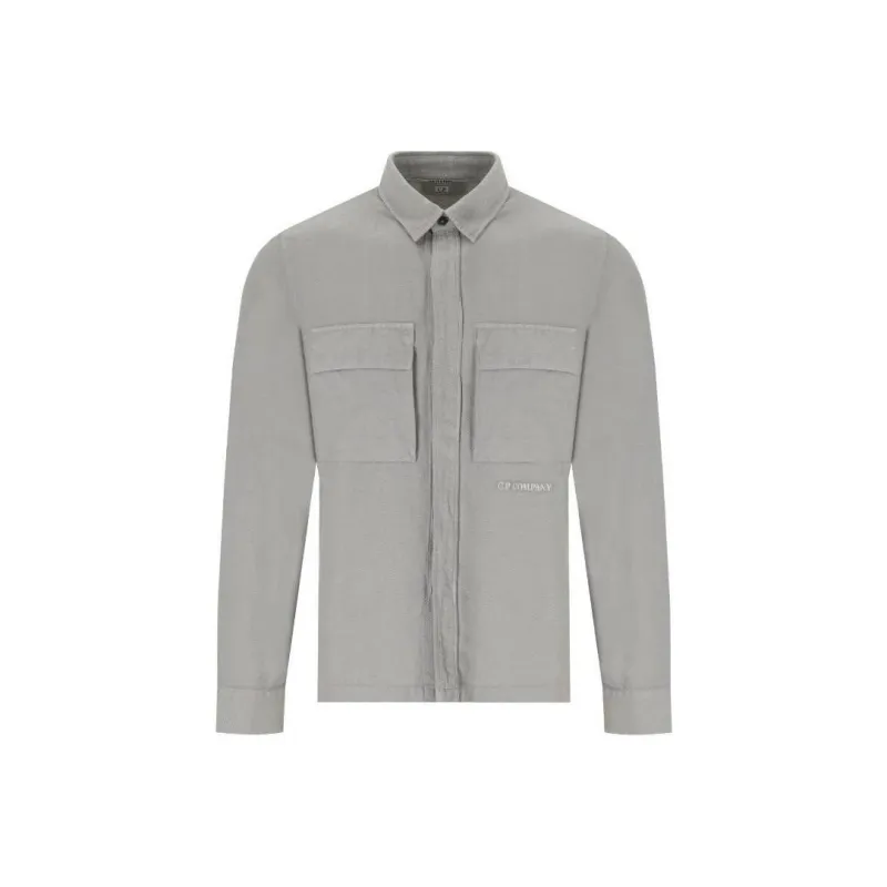 C.P.Company Logo-embroidered Cotton-blend Shirt-0