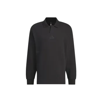 Adidas Heavy French Terry Polo Shirt Polo Shirt Unisex Black