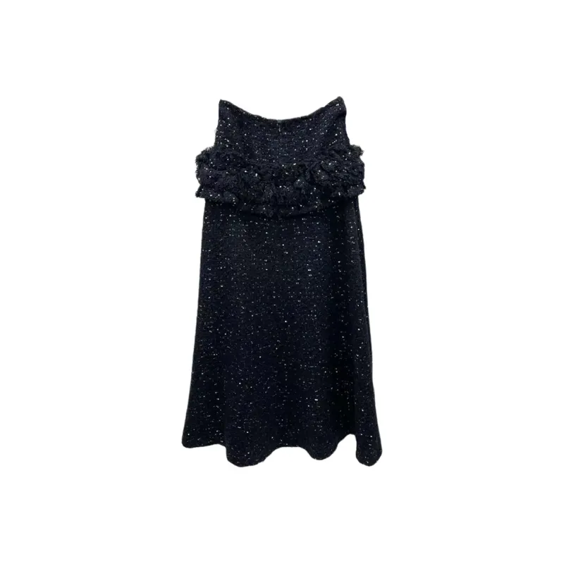 CHANEL 21A Pre Fall Premium Workshop Casual Long Skirt Women's Black-1