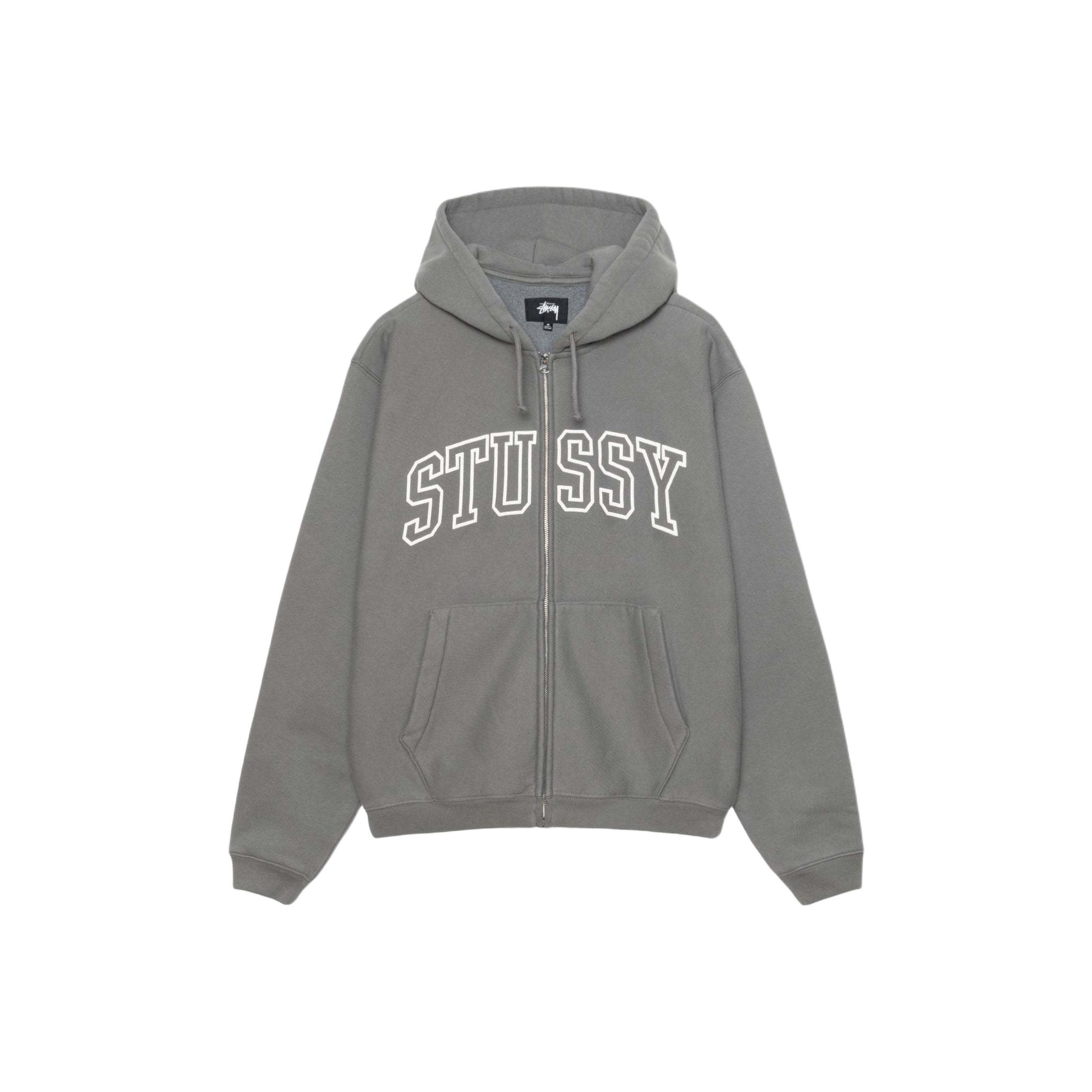 STUSSY Outline Zip Hoodie Olive Green XL - Hoodies - BeyondStyle