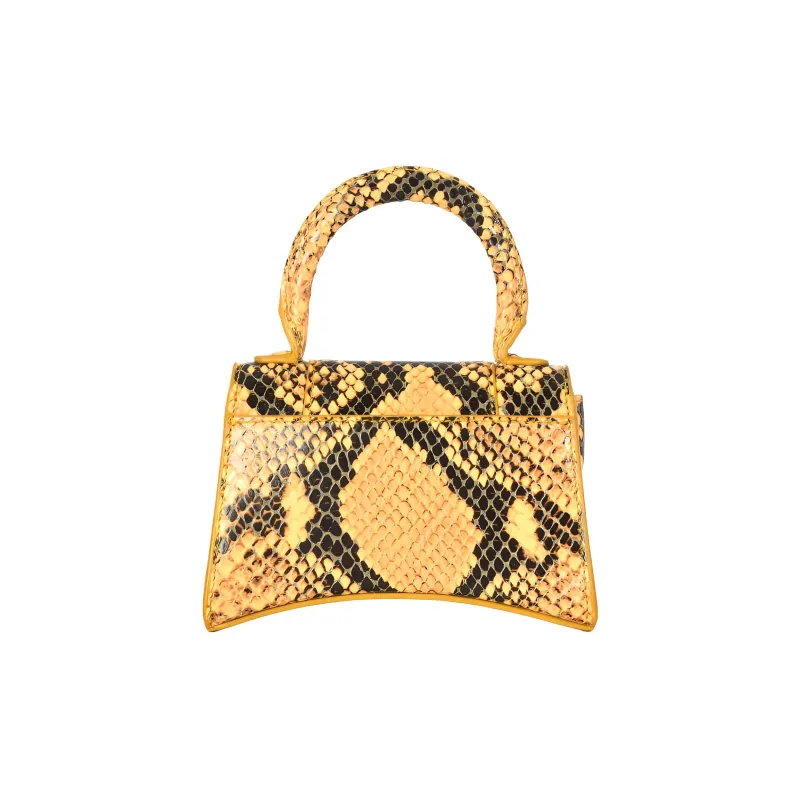 Balenciaga Hourglass Calfskin Hourglass Bag Shoulder Bag Crossbody Bag Handbag Mini Women's Yellow-2