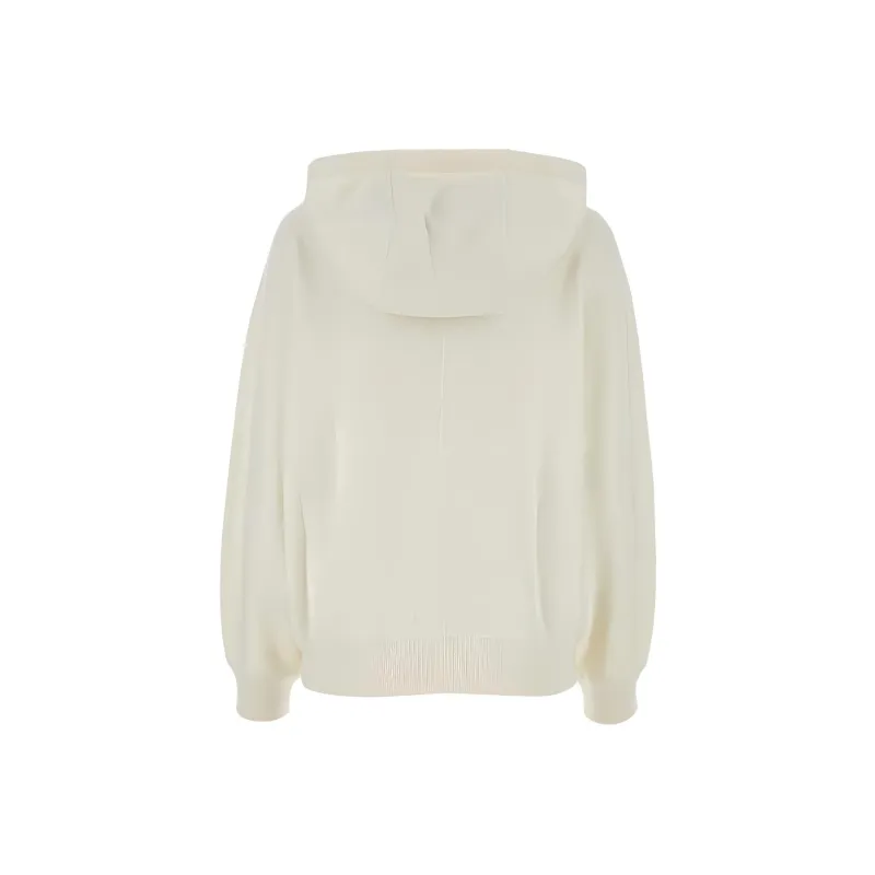 PRADA Zip-Up Drawstring Knitted Hoodie-1