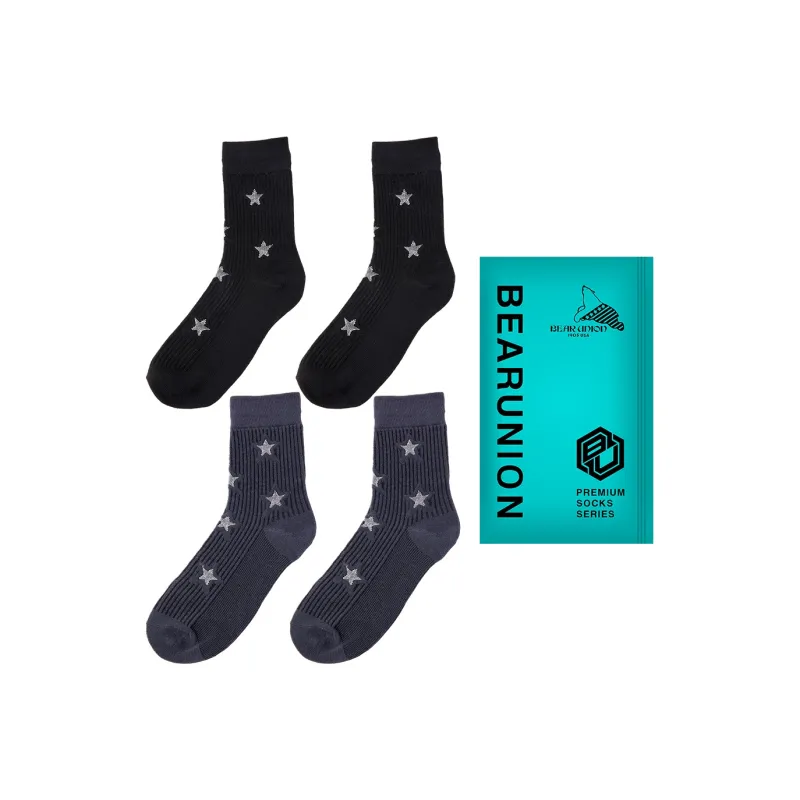 BEAR UNION Mid Calf Socks Women's 3 Pack-5